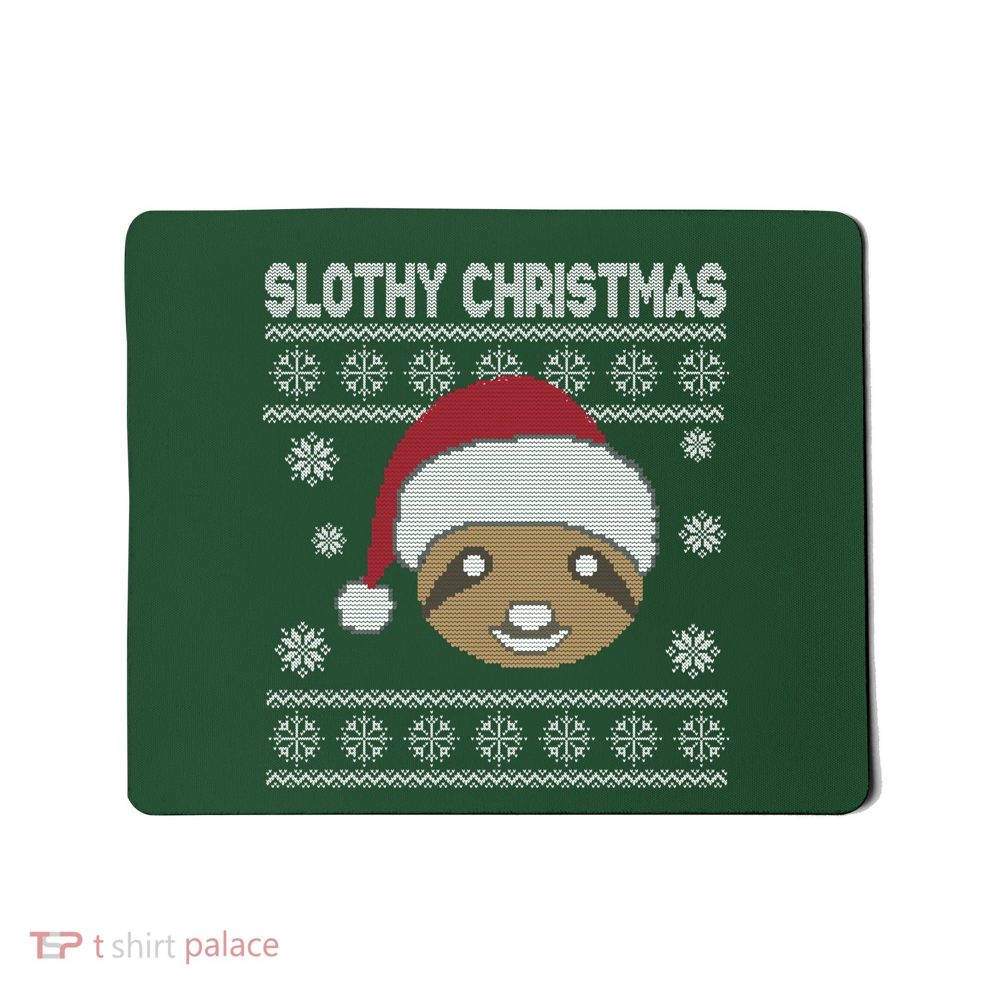 Slothy Christmas Ugly Sweater Mousepad