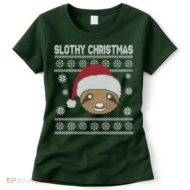 Slothy Christmas Ugly Sweater Women's T-Shirt