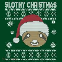 Slothy Christmas Ugly Sweater Women's T-Shirt thumb 6