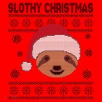 Slothy Christmas Ugly Sweater Santa Hat thumb 1