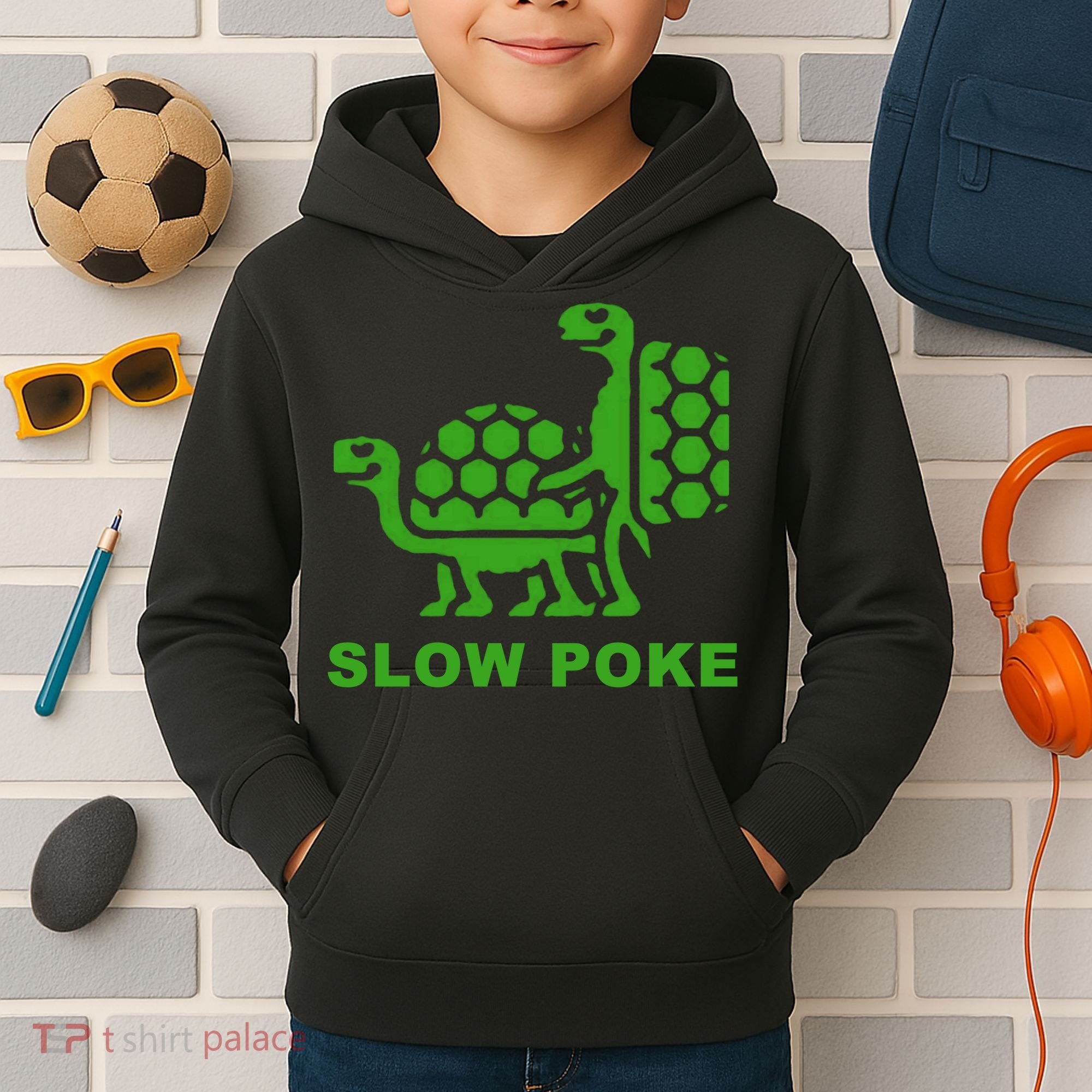 Slow Poke Funny Turtle Kids Hoodie
