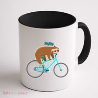 Slow Rider Funny Sloth Coffee Mug thumb 1