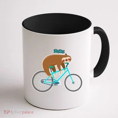 Slow Rider Funny Sloth Coffee Mug back