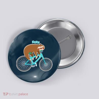 Slow Rider Funny Sloth Button