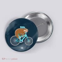 Slow Rider Funny Sloth Button thumb 0