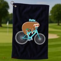 Slow Rider Funny Sloth Golf Towel thumb 1