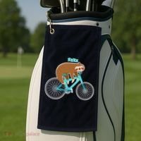 Slow Rider Funny Sloth Golf Towel thumb 2