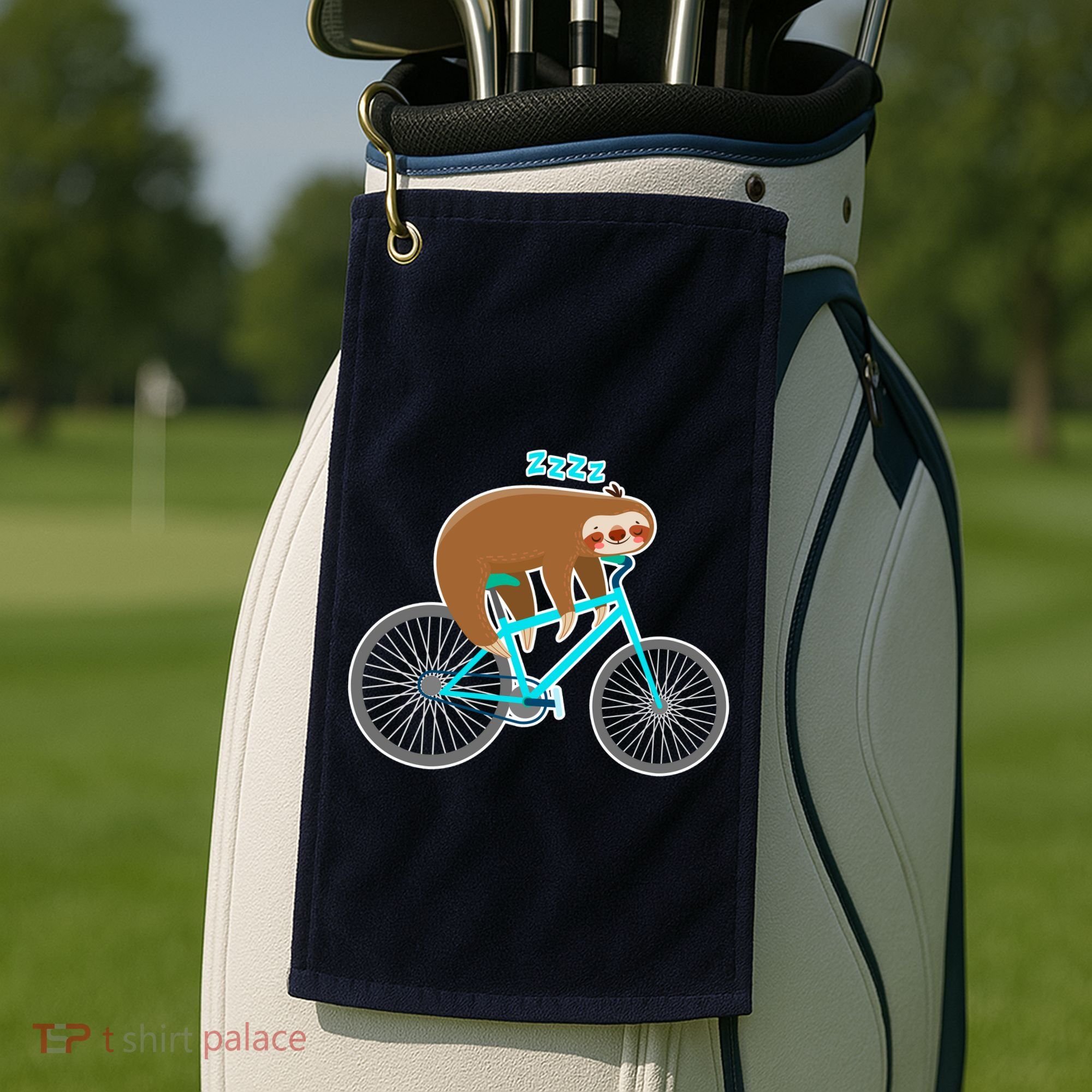 Slow Rider Funny Sloth Golf Towel