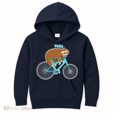 Slow Rider Funny Sloth Kids Hoodie
