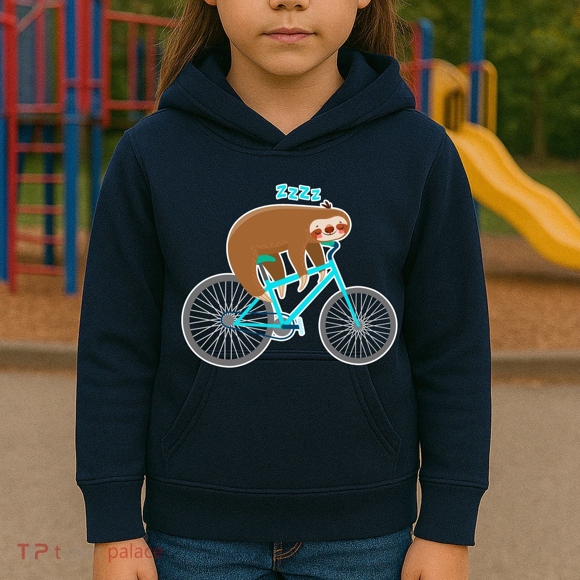 Slow Rider Funny Sloth Kids Hoodie