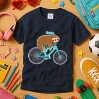 Slow Rider Funny Sloth Kids T-Shirt thumb 3
