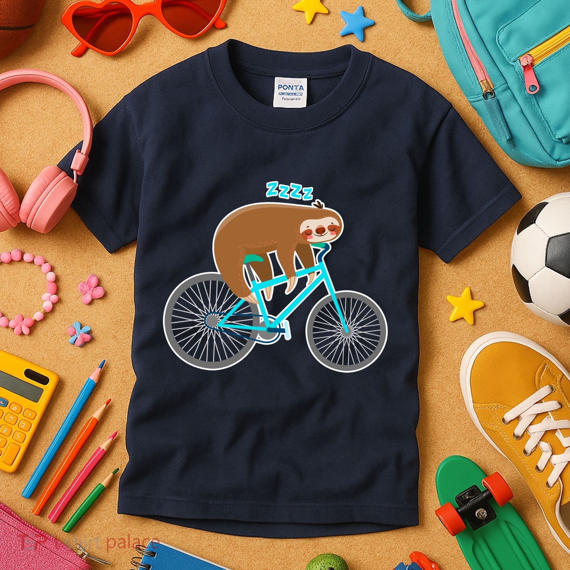 Slow Rider Funny Sloth Kids T-Shirt