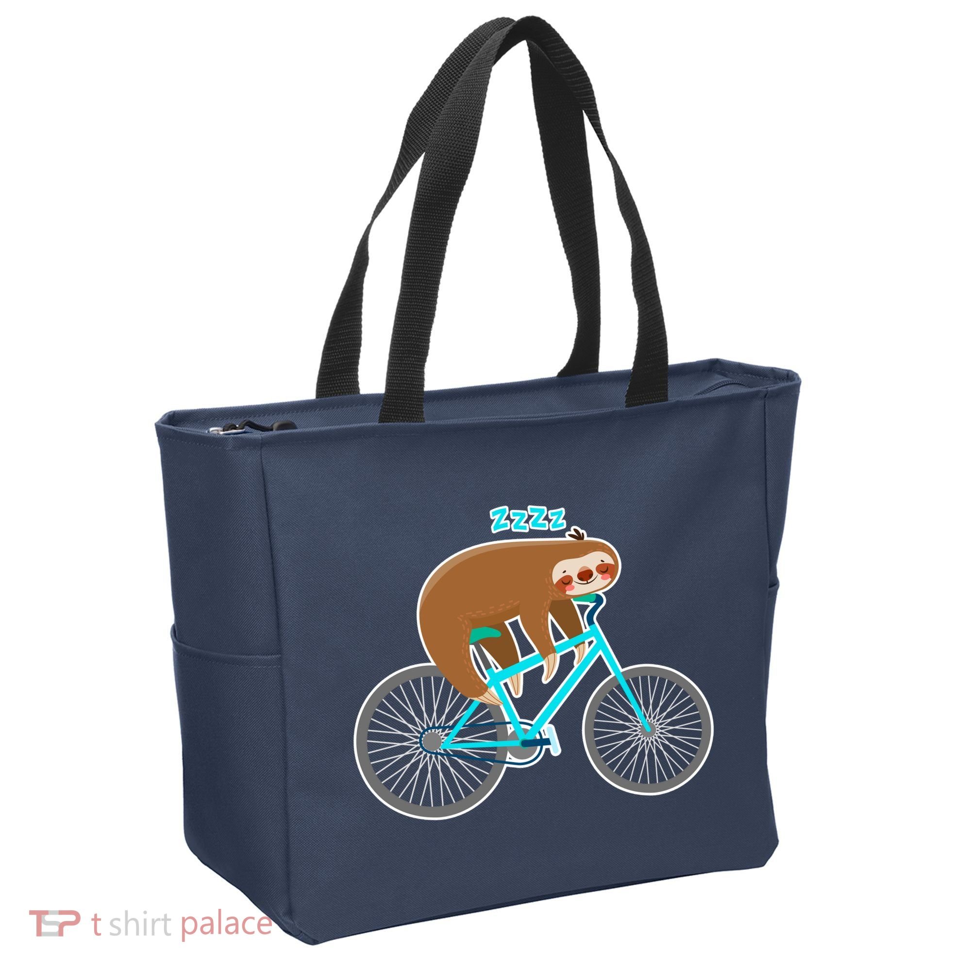 Slow Rider Funny Sloth Tote Bag