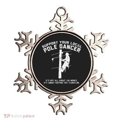 Support Local Pole Dancer Funny Electrician Lineman Gift Ornament