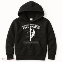 Support Local Pole Dancer Funny Electrician Lineman Gift Kids Hoodie thumb 0