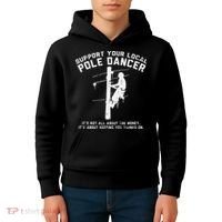 Support Local Pole Dancer Funny Electrician Lineman Gift Kids Hoodie thumb 4