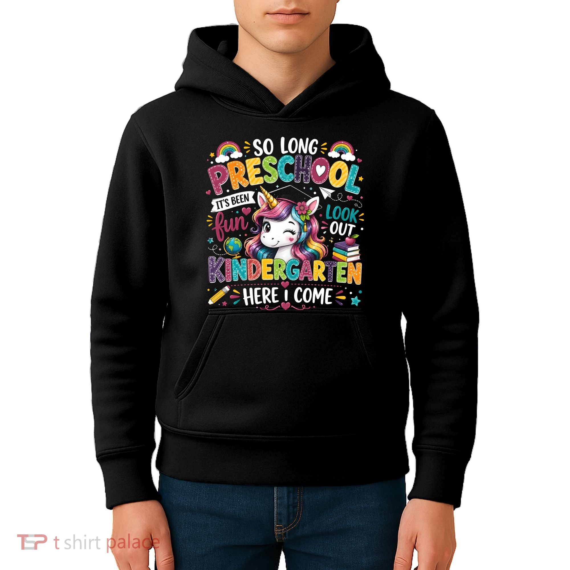 So Long Preschool Kindergarten Here I Come Graduation Kids Hoodie