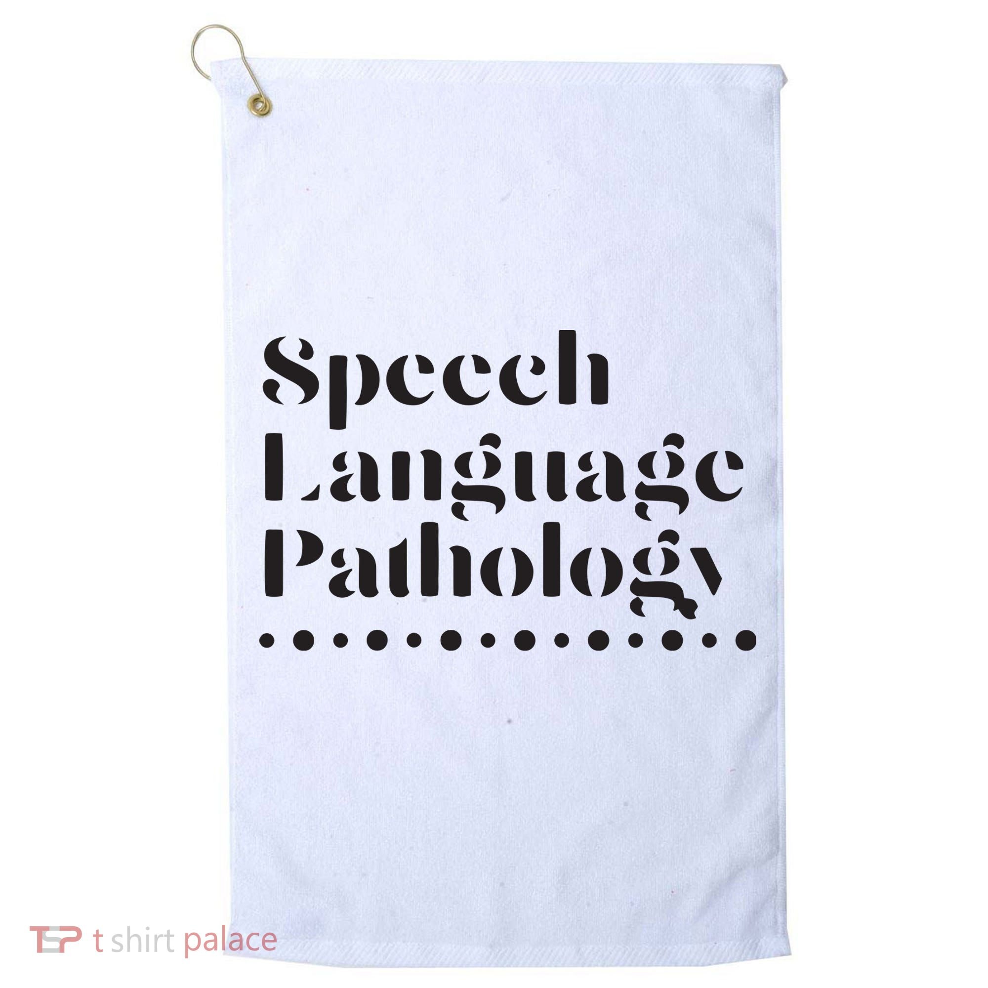Speech Language Pathology SLP Speech Therapy Gift Golf Towel
