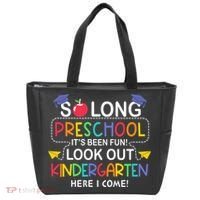 So Long Preschool Its Been Look Out Kindergarten Here I Come Back To School Tote Bag thumb 0