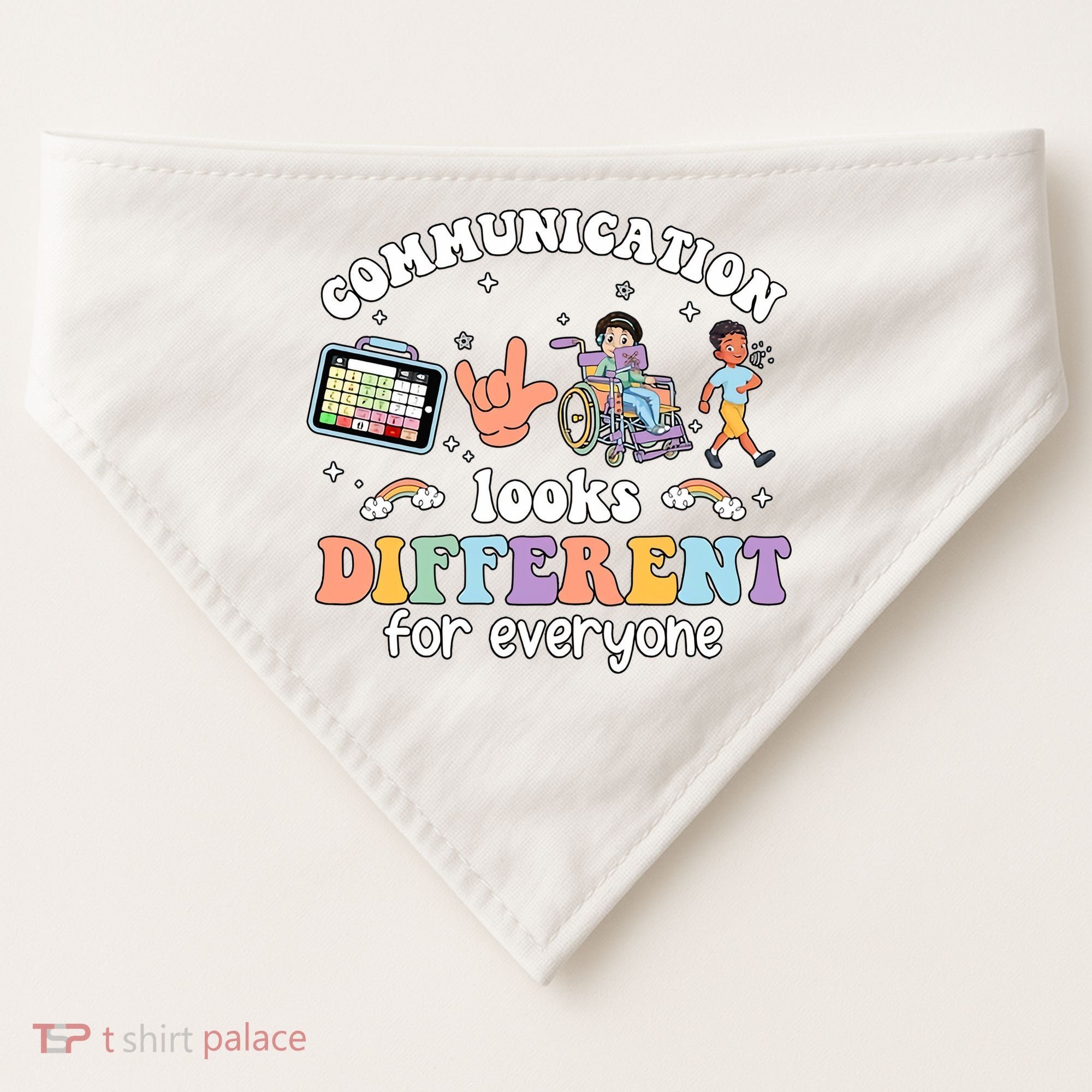 Speech Language Pathologist Communication Looks Different For Everyone USA-Made Doggie Bandana