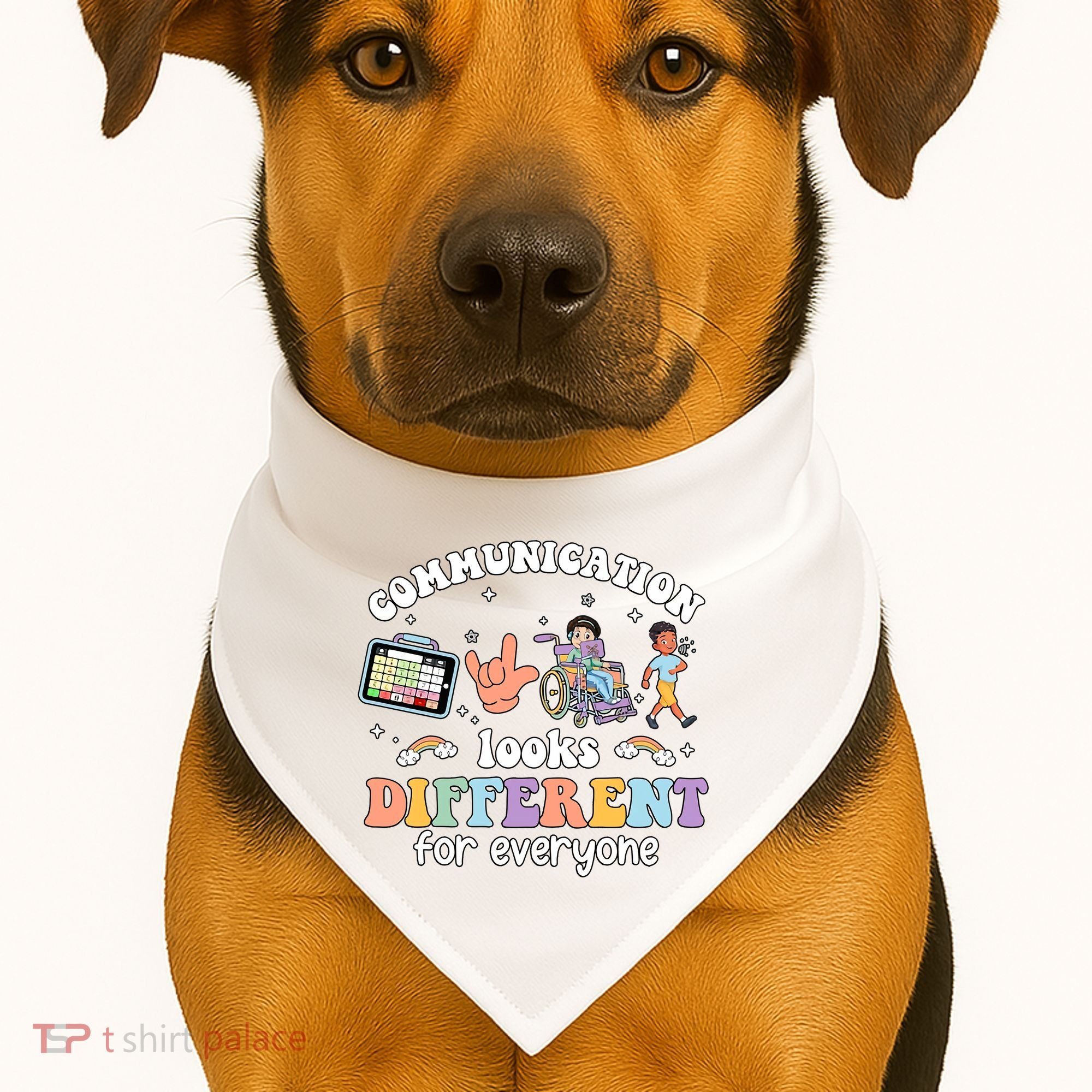 Speech Language Pathologist Communication Looks Different For Everyone USA-Made Doggie Bandana