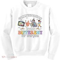 Speech Language Pathologist Communication Looks Different For Everyone Kids Sweatshirt thumb 0