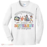 Speech Language Pathologist Communication Looks Different For Everyone Kids Long Sleeve Shirt thumb 0
