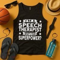 Speech Language Pathologist Superhero Speech Therapy Tank Top thumb 4