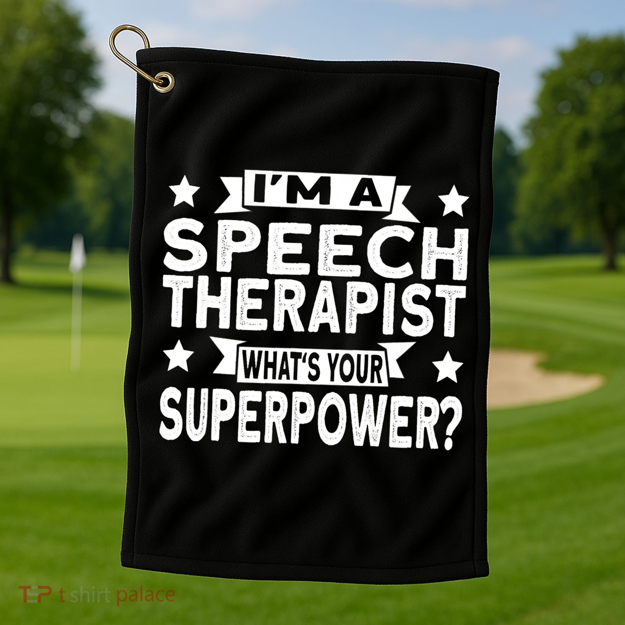 Speech Language Pathologist Superhero Speech Therapy Golf Towel