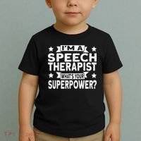 Speech Language Pathologist Superhero Speech Therapy Toddler T-Shirt thumb 2