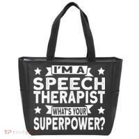 Speech Language Pathologist Superhero Speech Therapy Tote Bag thumb 0
