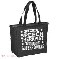 Speech Language Pathologist Superhero Speech Therapy Tote Bag thumb 2