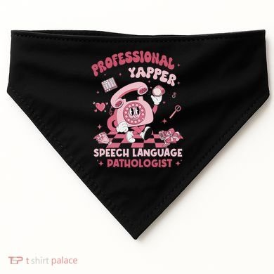 Speech Language Pathologist Retro Slp Professional Yapper USA-Made Doggie Bandana