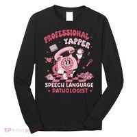 Speech Language Pathologist Retro Slp Professional Yapper Long Sleeve Shirt thumb 0