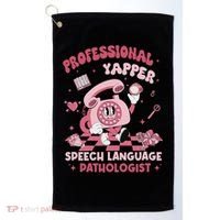 Speech Language Pathologist Retro Slp Professional Yapper Golf Towel thumb 0