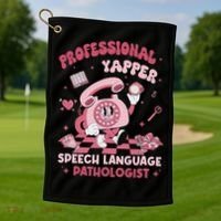 Speech Language Pathologist Retro Slp Professional Yapper Golf Towel thumb 1