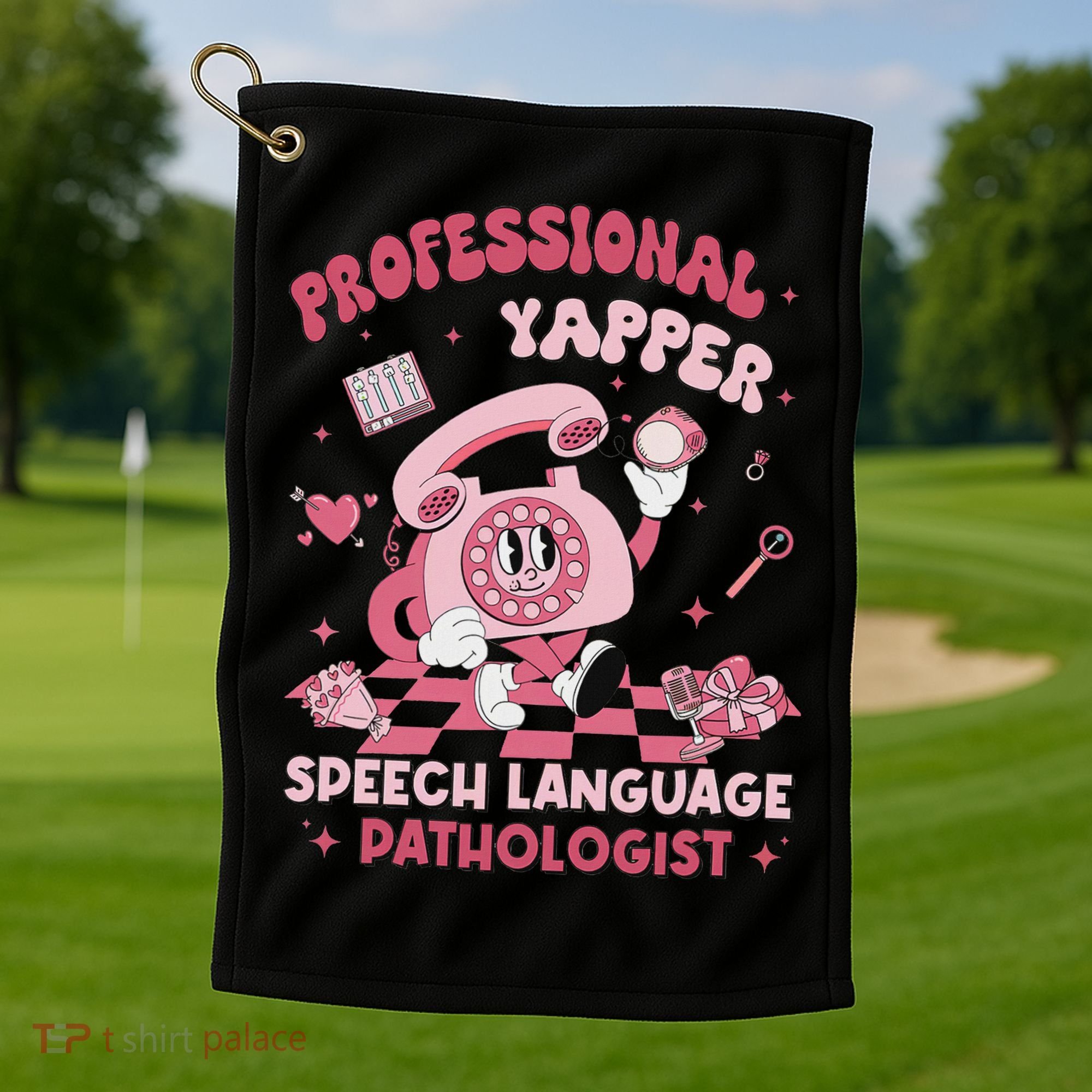 Speech Language Pathologist Retro Slp Professional Yapper Golf Towel
