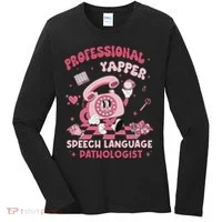 Speech Language Pathologist Retro Slp Professional Yapper Women's Long Sleeve Shirt thumb 0