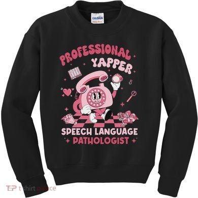 Speech Language Pathologist Retro Slp Professional Yapper Kids Sweatshirt