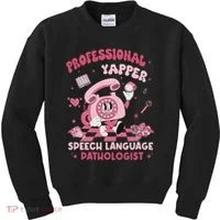 Speech Language Pathologist Retro Slp Professional Yapper Kids Sweatshirt thumb 0