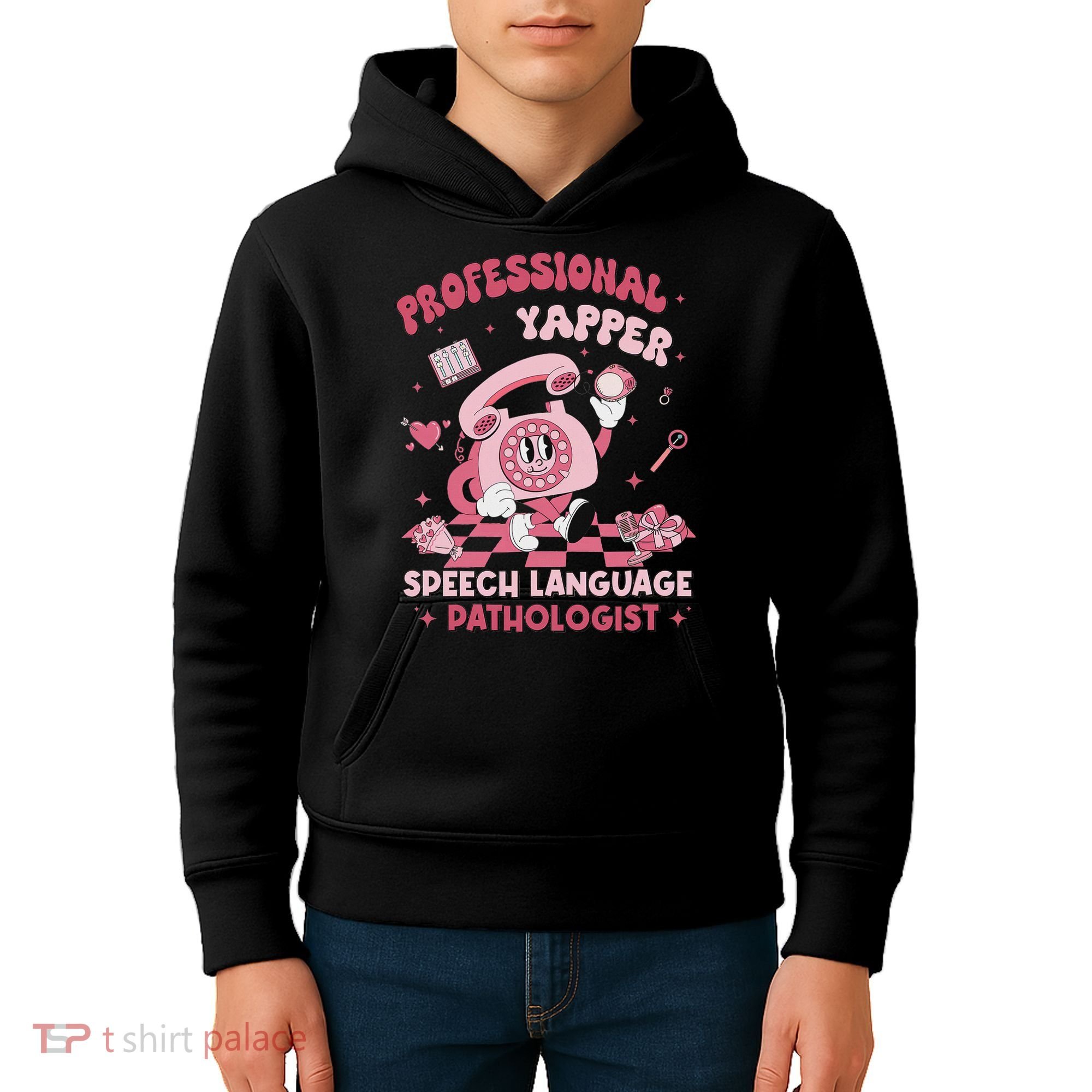 Speech Language Pathologist Retro Slp Professional Yapper Kids Hoodie