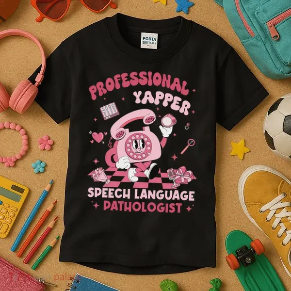 Speech Language Pathologist Retro Slp Professional Yapper Kids T-Shirt