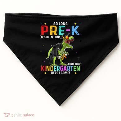 So Long Pre-K Kindergarten Here I Come Dinosaur Graduation USA-Made Doggie Bandana