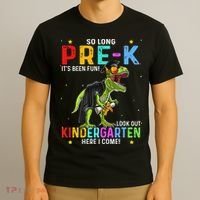 So Long Pre-K Kindergarten Here I Come Dinosaur Graduation T-Shirt thumb 3