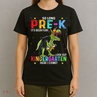 So Long Pre-K Kindergarten Here I Come Dinosaur Graduation T-Shirt thumb 4