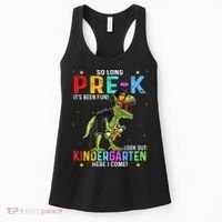 So Long Pre-K Kindergarten Here I Come Dinosaur Graduation Women's Tank Top thumb 0