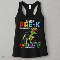 So Long Pre-K Kindergarten Here I Come Dinosaur Graduation Women's Tank Top thumb 3