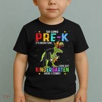 So Long Pre-K Kindergarten Here I Come Dinosaur Graduation Toddler T-Shirt thumb 2