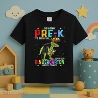 So Long Pre-K Kindergarten Here I Come Dinosaur Graduation Toddler T-Shirt thumb 3