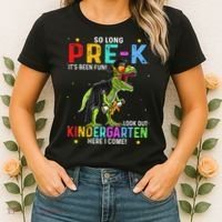 So Long Pre-K Kindergarten Here I Come Dinosaur Graduation Women's T-Shirt thumb 2